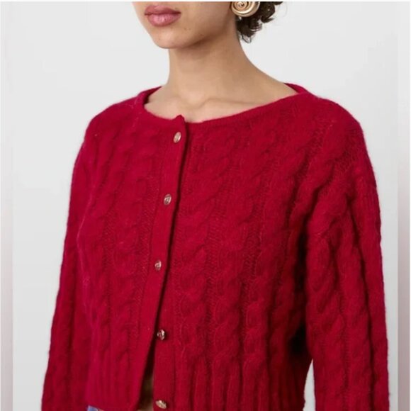 🧶✨ GAP x Cult Gaia Cropped Cable-Knit Cardigan – NWT, Size Medium - Picture 4 of 10